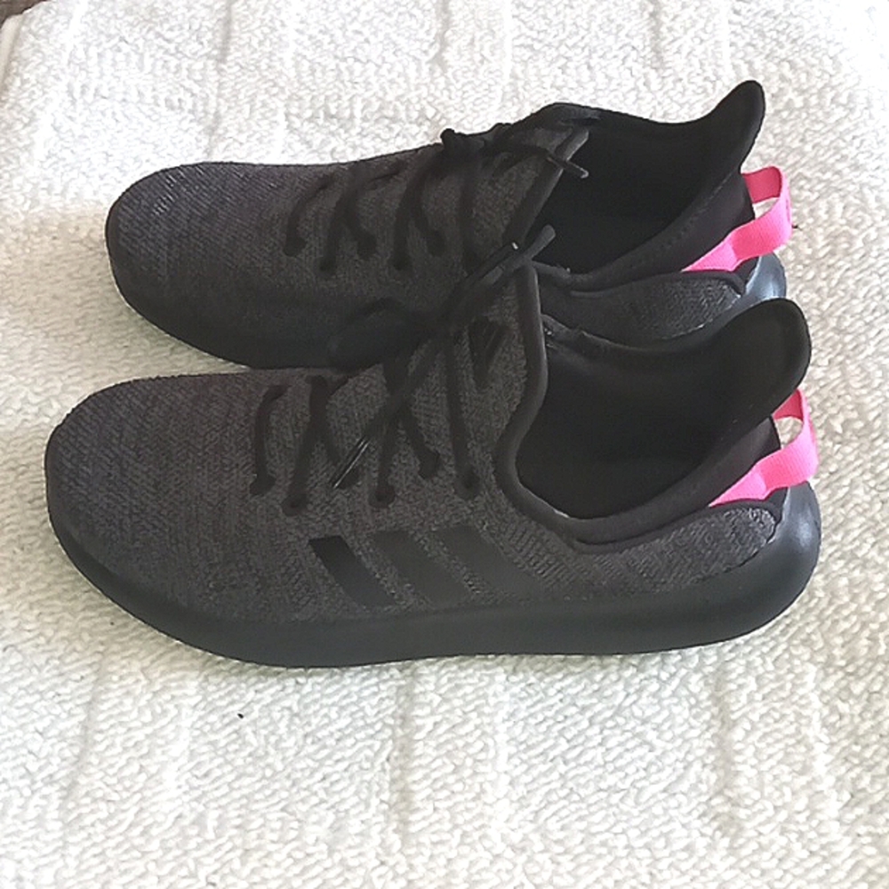 Adidas Women's Charcoal and Pink Sneakers